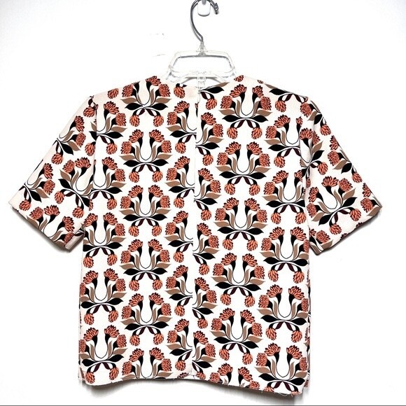 Zara Floral Print Short Sleeve Boxy Top S NWOT - Picture 5 of 8